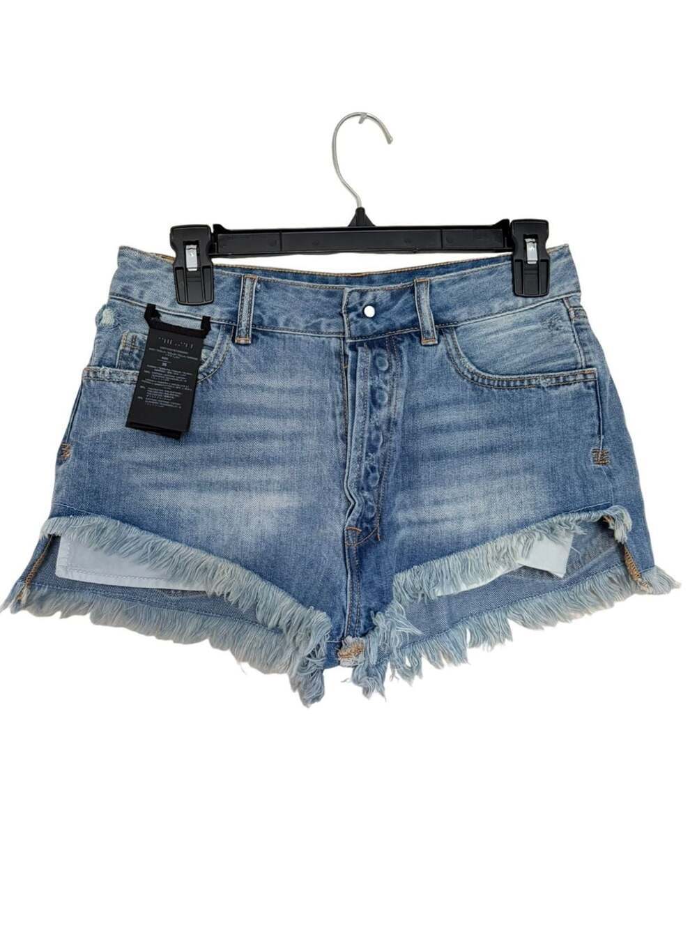 Ben Taverniti Unravel Project High-Rise Raw Hem Denim Shorts